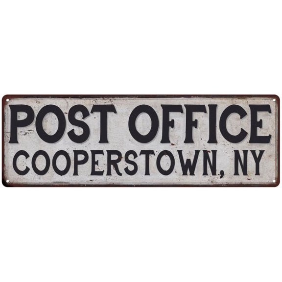Cooperstown, Ny Post Office Metal Sign Vintage 6x18 106180011498