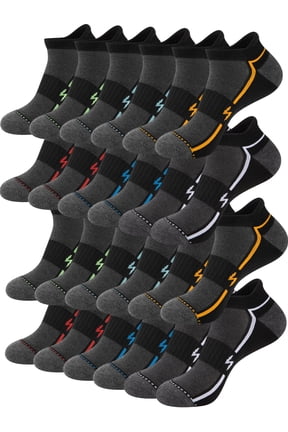 12 Pairs Mens Ankle Running Socks Athletic Cushioned Breathable Socks for Men