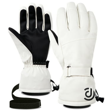 Cooplus Non-Slip Full-Finger Acrylic Fiber Gloves, White, M