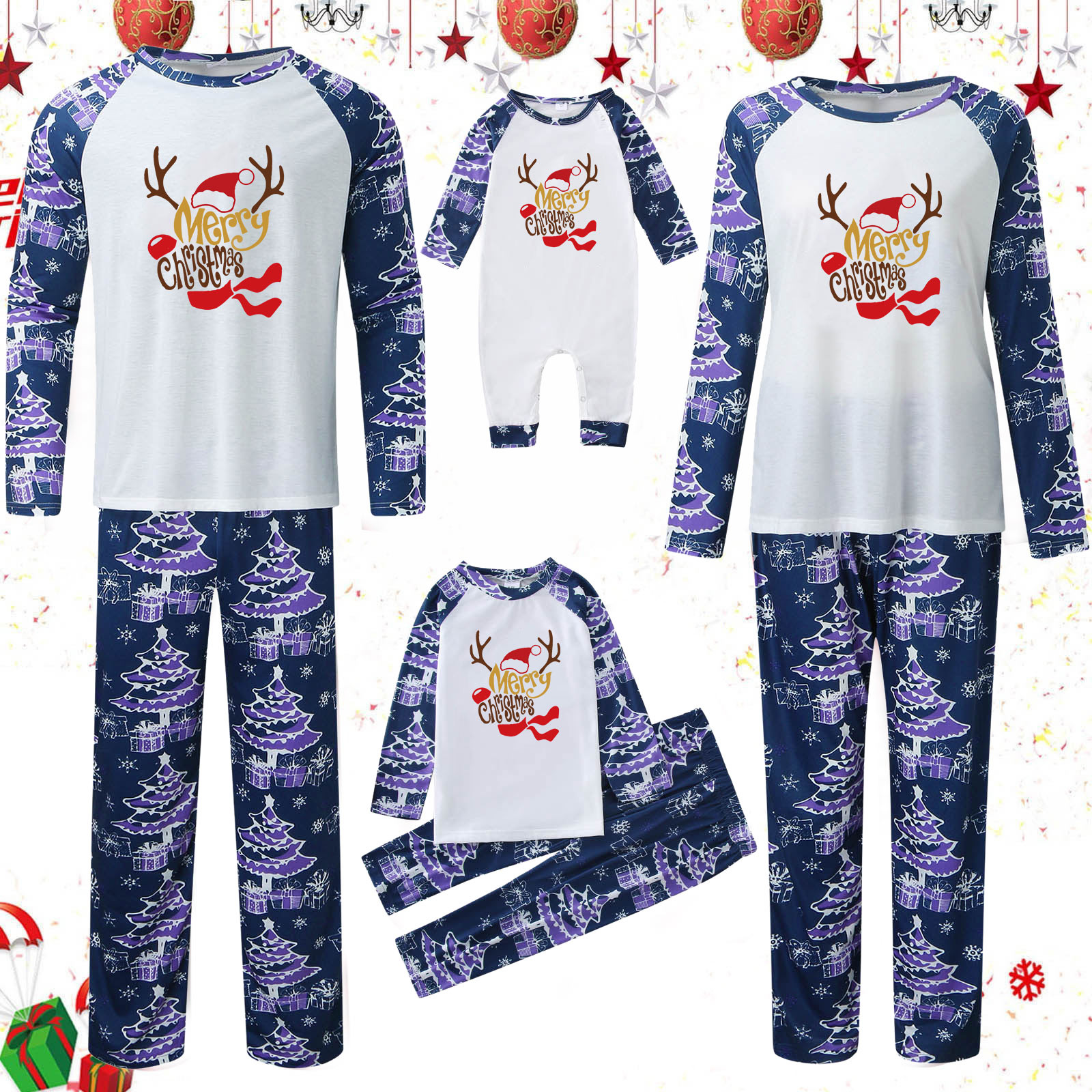 Coopserbil 2023 Family Family Christmas Pajamas print Men Velvet Baby