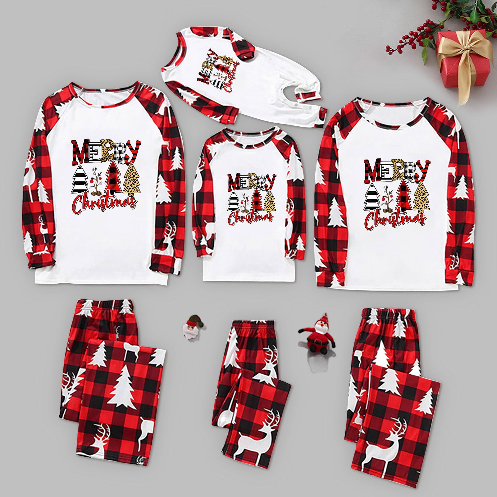 Coopserbil 2023 Matching Christmas Plaid Men'S Pajamas Velvet Family