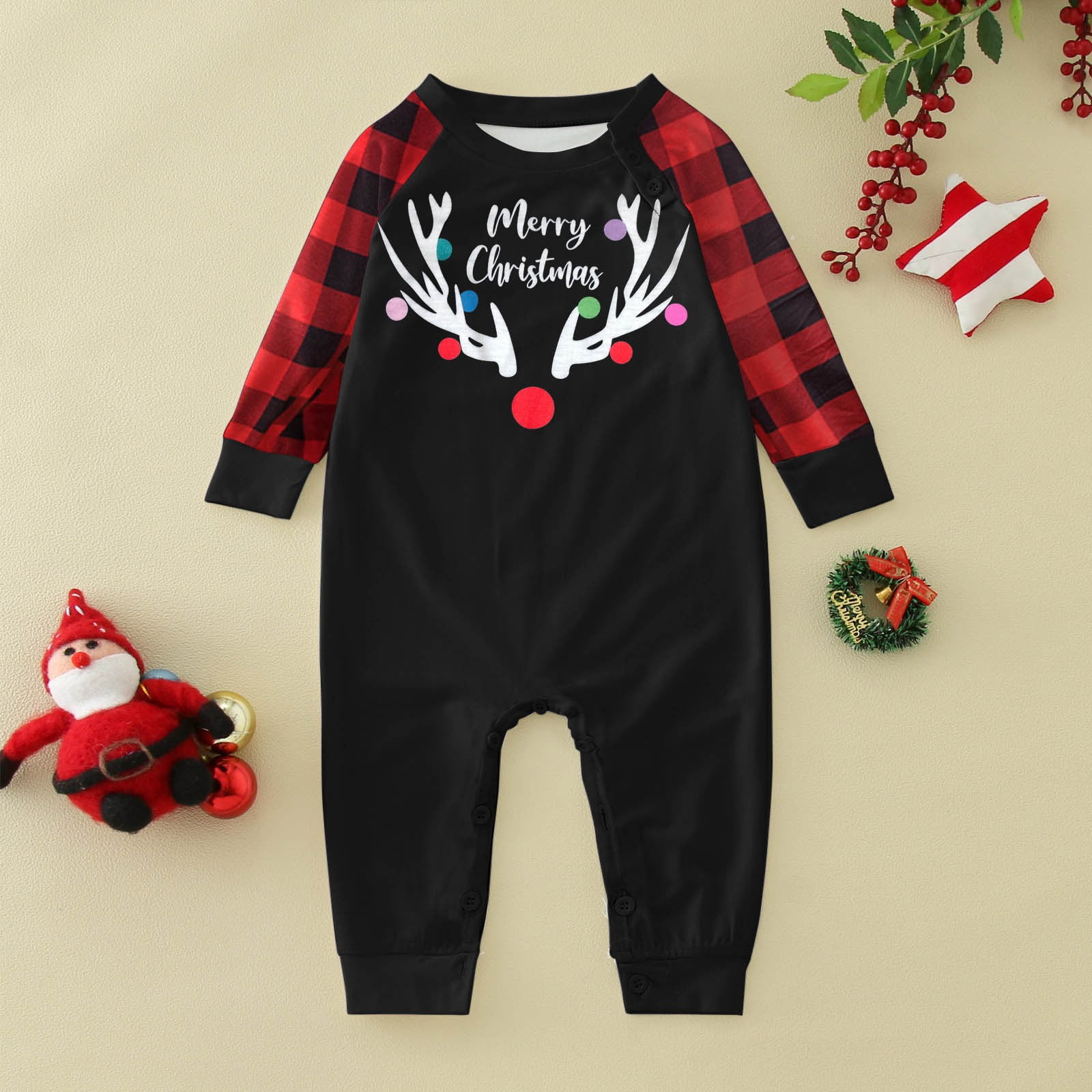 Coopserbil 2023 Pajama Baby Girl Christmas Outfit Plaid Boys' Pajamas