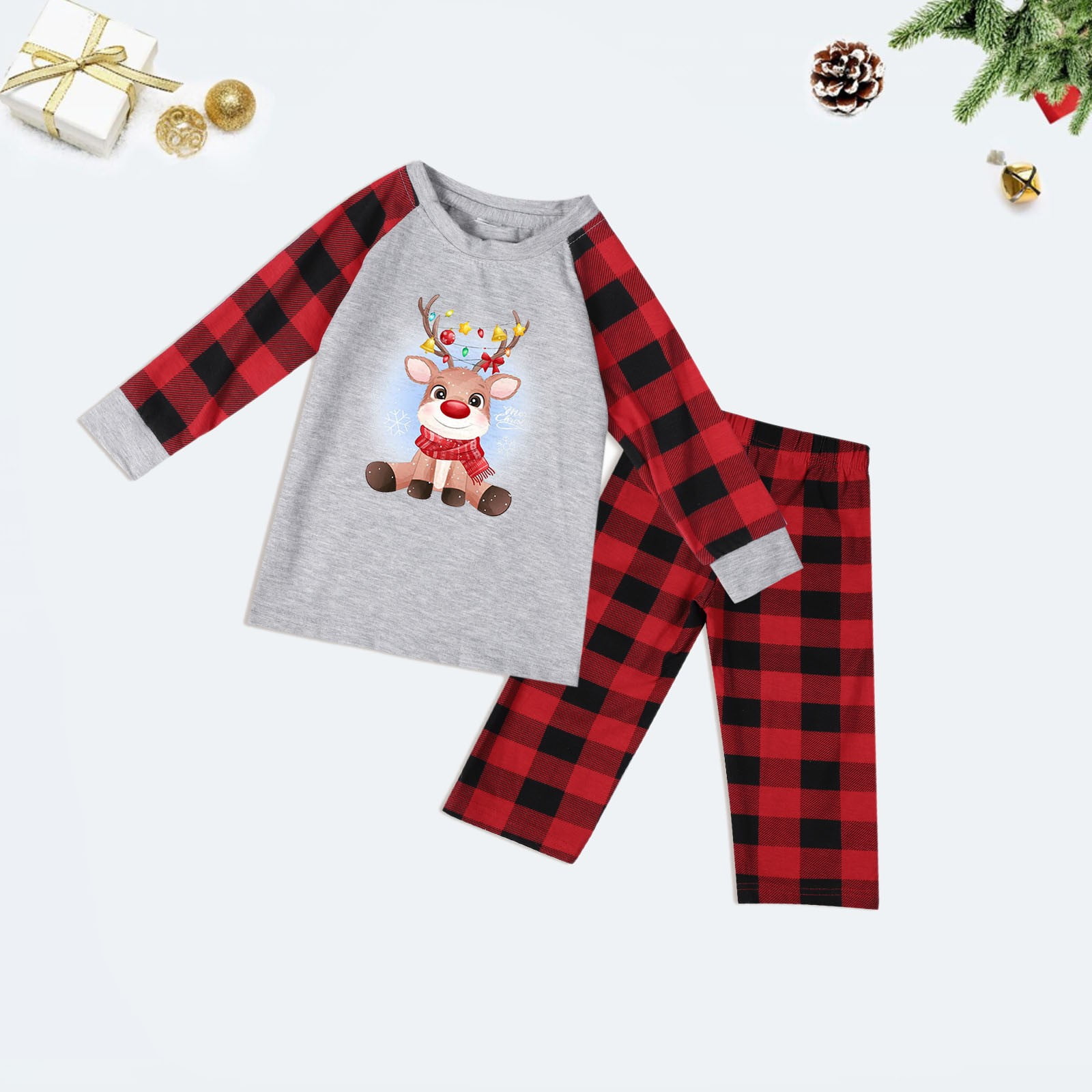 Coopserbil Family Christmas Pajamas For Kids Letter Kids Organic Cotton