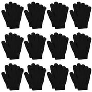 COORABY 12 Pairs Kid's Winter Magic Gloves Children Stretchy Warm Magic Gloves Boys or Girls Knit Gloves