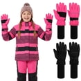 thumbnail image 1 of Cooraby 2 Pack Long Kids Winter Ski Gloves Waterproof Warm Snow Gloves Thick Unisex Mitten Gloves for Girls Boys, 1 of 7