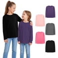 thumbnail image 1 of Cooraby 5 Pack Girls' Long Sleeve T-Shirts, Soft Cotton Blend Crew Neck Tees for Toddler & Little Girls, Everyday Basic Tops, 1 of 11