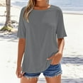 thumbnail image 1 of Coorders Women's Crew Neck Top, Short Sleeved Womens Oversized T-Shirts, Cotton Crew Neck Short Sleeve Summer Casual Tee Tops,Gray,Size S, 1 of 5