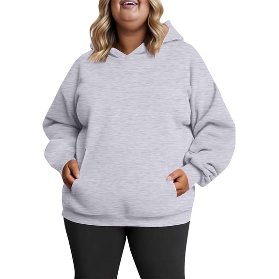 Coorders Women's Hoodies with Long Sleeve, Oversized Sweatshirts Fall Fashion 2025 Pullover Sweaters, Fleece Sweaters Long Sleeve with Pocket ,Gray,Size XXXL