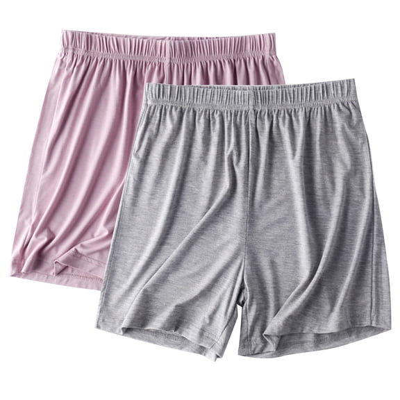 Coorders No Bunderies 2 Pack Womens Ultra-Soft Athletic Lounge Casual Sweat Shorts with Pockets, Plus Size Lounge Pj Sleep Short Watermelon Red&Gray, Size M