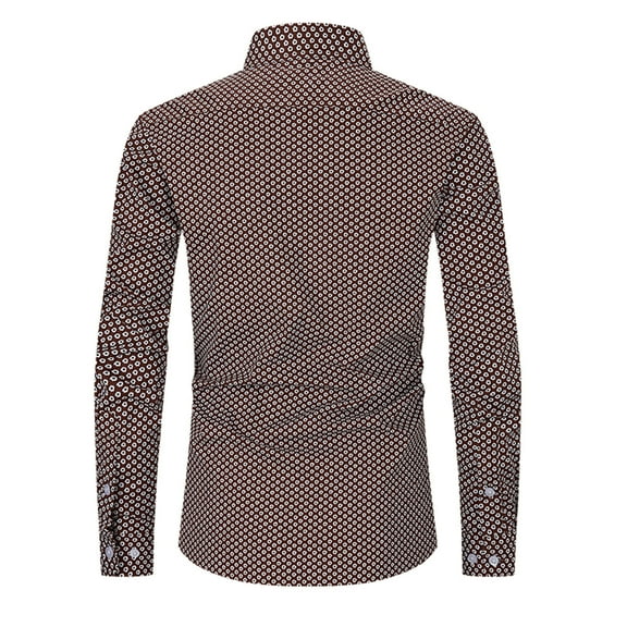 Coorders Fit casual Dress Shirts, Mens Solid Long Sleeve Dress Shirts Stretch Cotton Business Shirt,Coffee,S