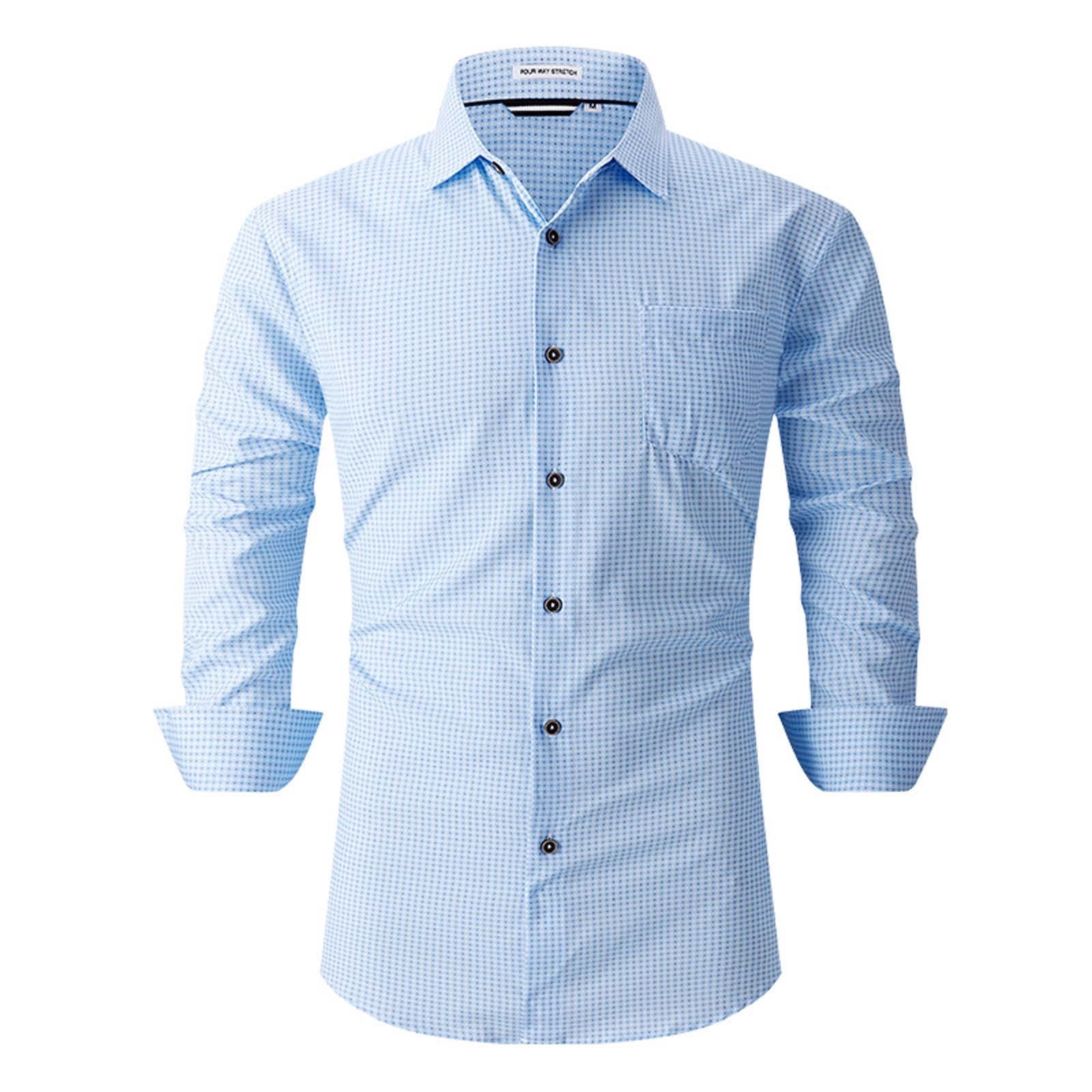 Coorders George Fit Casual Dress Shirts, Mens Solid Long Sleeve Dress ...