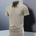 thumbnail image 1 of Coorders George Golf Shirts for Men Quick Dry with Short Sleeve,Stretch Short Sleeve Shirts for Men, Khaki, Size L, 1 of 9