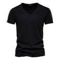 thumbnail image 1 of Coorders George Men’s & Big Men’s Breathable Cotton Crewneck Tee Tops with Short Sleeves, Black, Size, L, 1 of 5