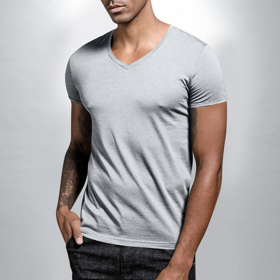 Coorders George Men’s & Big Men’s Lightweight Crewneck Tee with Short Sleeves, Gray, Size, M