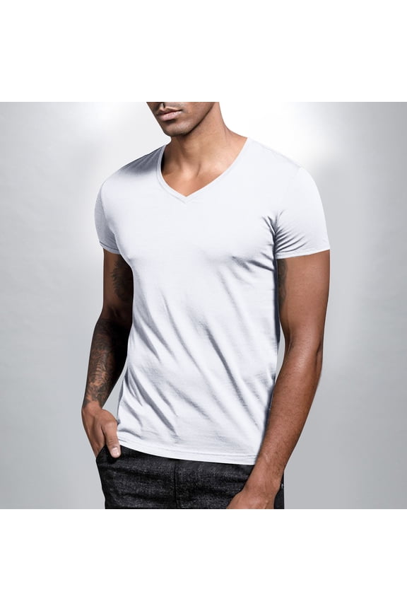 George Men’s & Big Men’s Lightweight Crewneck Tee with Short Sleeves, White, Size, M