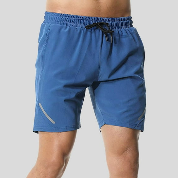 Coorders George Men’s & Big Men’s Stretch Drawstring Shorts with Elastic Waist and Pockets, Blue, L