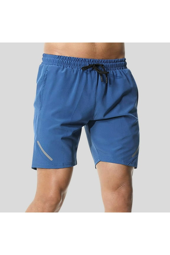 George Men’s & Big Men’s Stretch Drawstring Shorts with Elastic Waist and Pockets, Blue, L