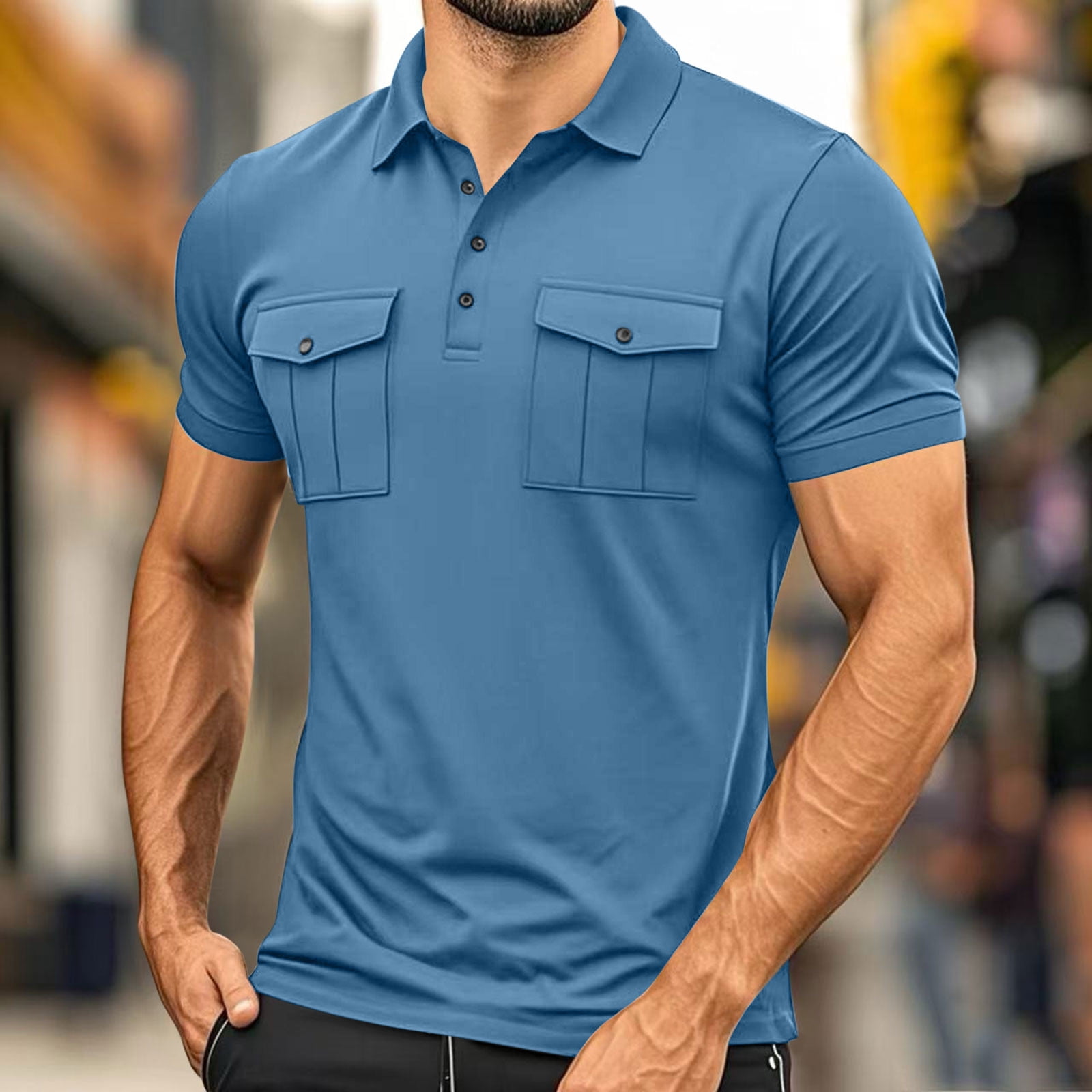 Men's Plus Size Short Sleeve Collar Polo Shirt