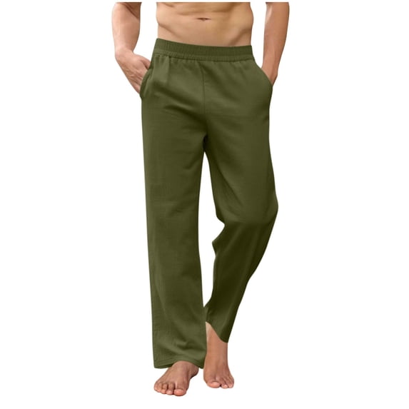Coorders Men's Blend Pant, Men's and Big Men's Elastic Athletic Pants with Pocket,Big and Tall Army Green,Size M