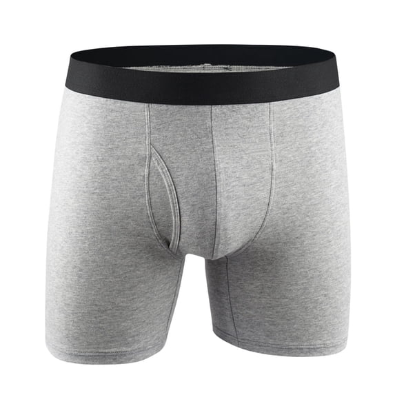Coorders Men's Briefs, Soft Assorted Cotton Boxer Brief Gray-B,XL