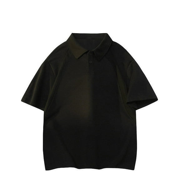 Coorders Men's Button-Up Front Shirt with Short Sleeves, Casual Summer Tee for Boyfriend, Black, Size XXXXXL