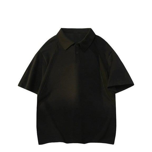 Coorders George Men's Button-Up Front Shirt with Short Sleeves, Casual Summer Tee for Boyfriend, Black, Size XXXXXL