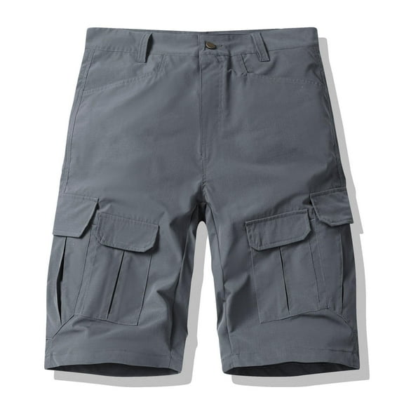 Men's Multi-Pocket Cargo Short with Stretch, Fashion Mens Shorts Clearance, New-Type F-Gray, XXL