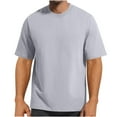 thumbnail image 1 of Coorders Men's Cotton Oversized T-Shirt with Short Sleeve, Classic Fashion Tshirts Casual Soft Premium Cotton Basic Tee , Gray, Size XXL, 1 of 3