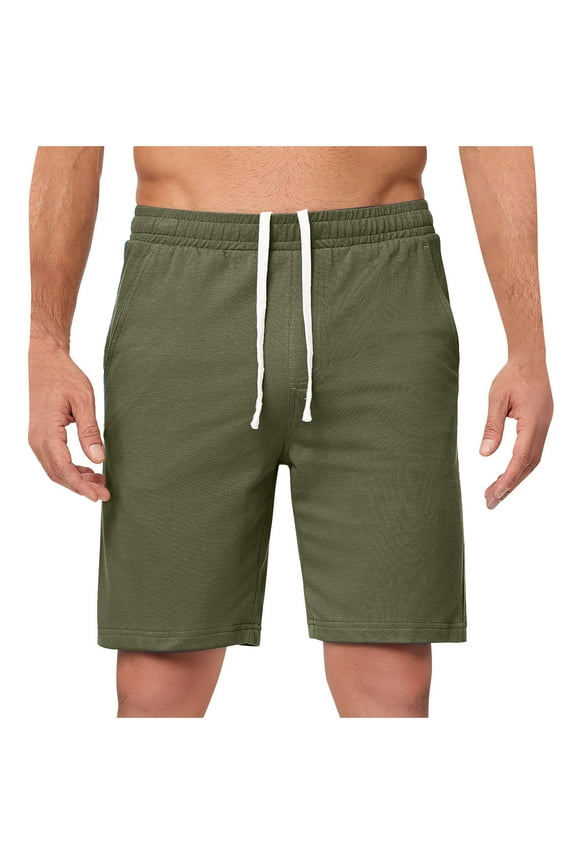 Men's Cotton Shorts Men's and Big Men's Pull-On Cargo Shorts with Pocket, Army Green,XL