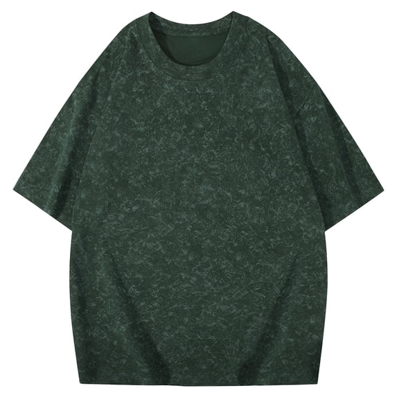 Coorders Men's Crew Neck Tee Tops, Retro Tie Dye Sport Shirt, Casual Light Short Sleeve T-Shirts, Army Green,Size, M