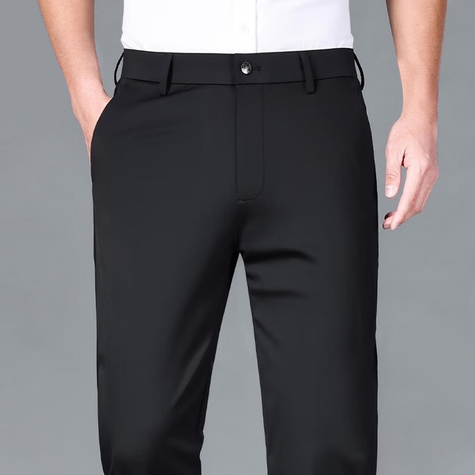 ★新品★HIGH WAIST CHINO PANTS HUPOM Men's High Waist Chino Pants, Slim Straight Trousers