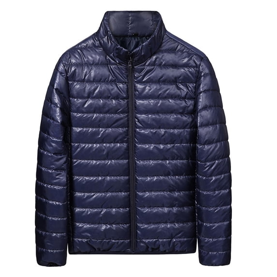 Coorders George Men's Lightweight Puffer Jacket, Packable Water-Resistant Winter Jackets with Pockets ,Big and Tall Navy,Size XXXL