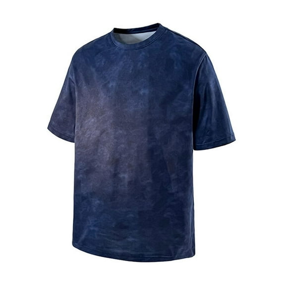 Coorders George Men's Partial Tie Dyed Performance Crewneck Tee with Short Sleeves Navy, Size, XL