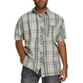 thumbnail image 1 of Coorders George Men's Plaid Button Down Shirts with Double Pocket, Beige-A, Size M, 1 of 8