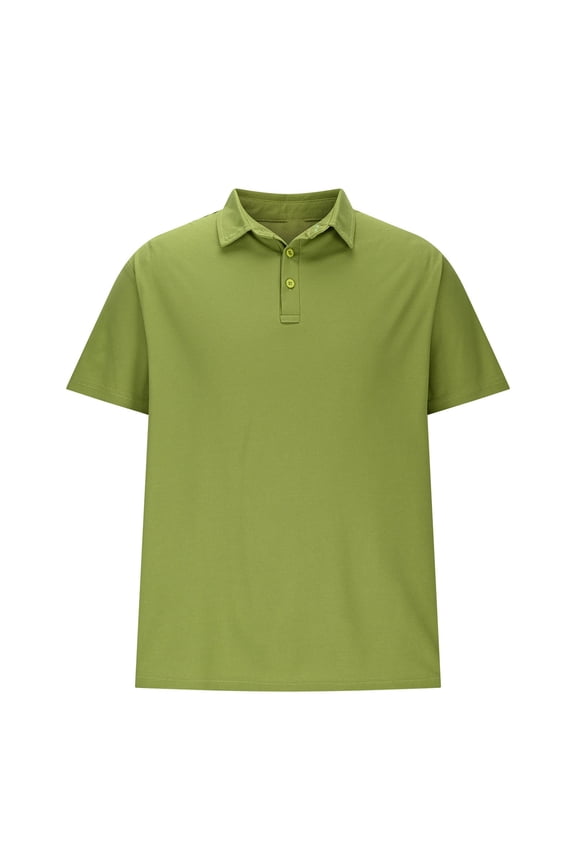 George Men's with Short Sleeve, Collared Shirts for Mens, Casual Golf Shirts Fit Cotton Tops, Green,Size, XXL