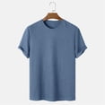 thumbnail image 1 of Coorders Men's Round Neck Tops with Short Sleeve, Waffle Knit Tee Summer Casual T Shirt Tops , Blue, Size XXL, 1 of 5