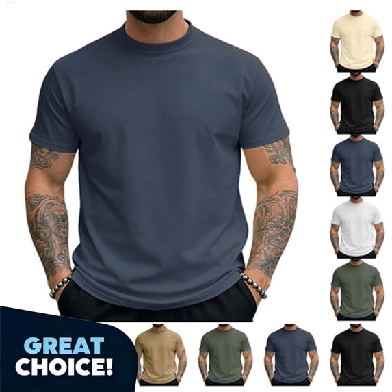 Coorders Men’s Short Sleeve Crew Neck T-Shirt ,Big and Tall Navy,Size L