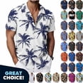 thumbnail image 1 of Coorders George Men’s Short Sleeve Hawaiian Button-Down Shirt, Tropical Print Button-downs Vacation Shirts ,Big and Tall I-Multicolor,Size M, 1 of 9