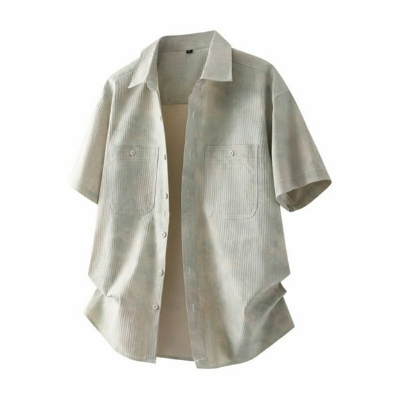 Coorders George Men's Short Sleeves Jack Button Down Shirts with Double Pocket Green, Size, L