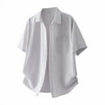 thumbnail image 1 of Coorders Men's Striped Button Down Shirts,Fit Lapel Pocket Button Down Dress Shirt with Short Sleeves Gray, M, 1 of 5