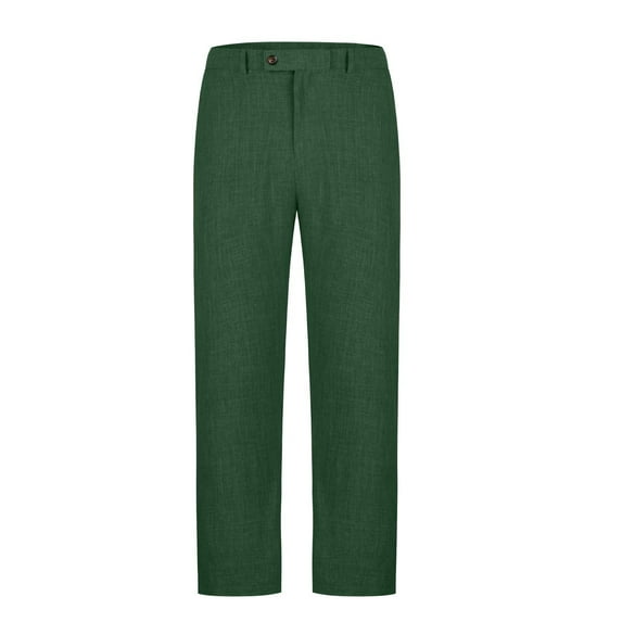 Coorders George Men's and Big Men’s Classic Wrinkle Resistant Pants Premium Comfort Flat Front Suit Pants,Army Green,M