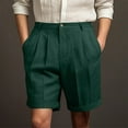thumbnail image 1 of Coorders Men's and Big Men's Stretch Twill Flat Front Shorts with Pocket,Green,XL, 1 of 6