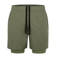 thumbnail image 1 of Coorders George Mens 2 in 1 Workout Shorts with Liner and Pockets, Summer Lightweight Quick Dry Running Athletic Stretch Shorts, Army Green, S, 1 of 2