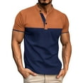 thumbnail image 1 of Coorders George Mens Casual Shirts, Classic Golf Shirts with Short Sleeve Collared T Shirt Button Golf Slim Fit Tee Tops, Brown, Size L, 1 of 3