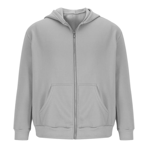 Coorders George Mens Fleece Full Zip Hoodie Sweatshirt Jackets with Long Sleeve, Mens and Big Mens Lightweight Sweatshirt Hooded ,Big and Tall Gray,Size XXXL
