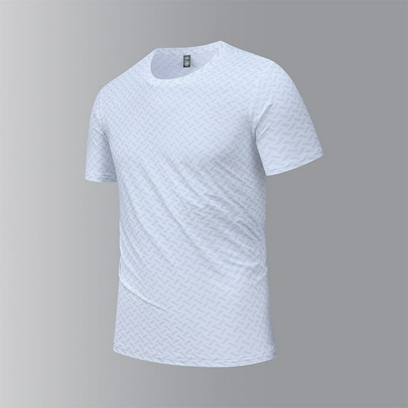 Coorders George Mens Performance Tee, Lightweight Moisture Wicking T-shirt‌ With Short Sleeve, White, Size L