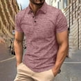thumbnail image 1 of Coorders Mens Regular-Fit Polo Tops Short Sleeve, Casual Slim Button-Up Shirt, Red, XXL, 1 of 4