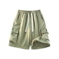 thumbnail image 1 of Coorders Summer Lightweight Drawstring Cargo Shorts with Pockets, Mens Shorts Clearance, Army Green, M, 1 of 6