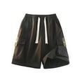 thumbnail image 1 of Coorders George Summer Lightweight Drawstring Cargo Shorts with Pockets, Mens Shorts Clearance, Black, L, 1 of 6