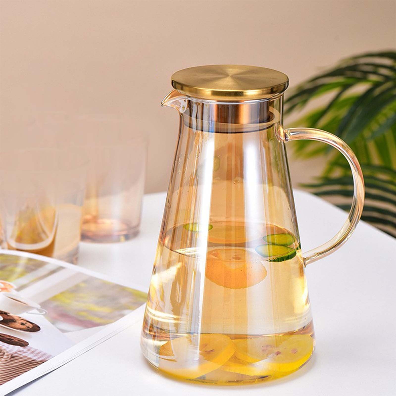 Coorders Glass Pitcher With Lid 2 Liter Large Capacity Hot And Cold ...